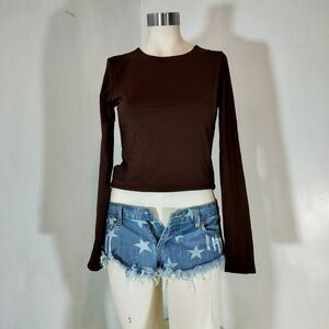 Pink Rose Chocolate Long Sleeve Women's Top